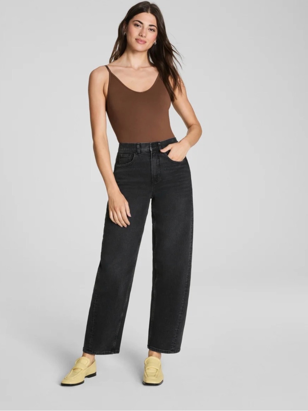 SPANXshape Authentic 360 Barrel Leg Jeans in Carbon Size XS